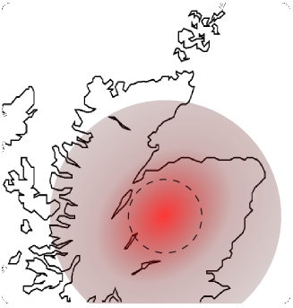 map showing delivery radius 20 miles from aviemore